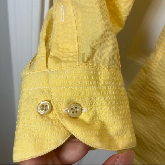 St. Croix Men's Casual Button Down Shirt in Bright Yellow Size Large Cotton - Picture 3 of 7